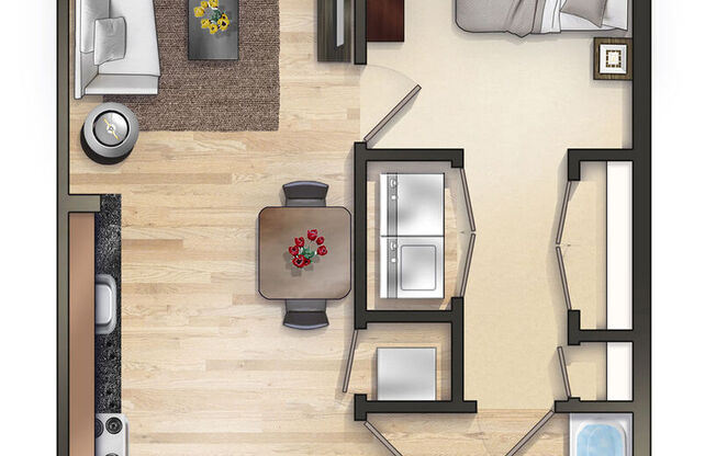 1 bed, 1 bath, 650 sqft, $1,589