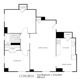 2 beds, 1 bath, 900 sqft, $1,356