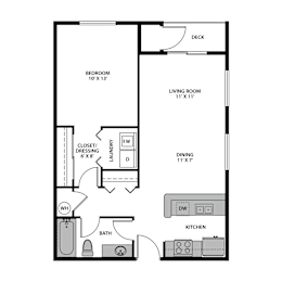 1 bed, 1 bath, 712 sqft, $1,605