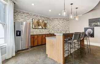 resident clubhouse kitchen at Sorelle apartments