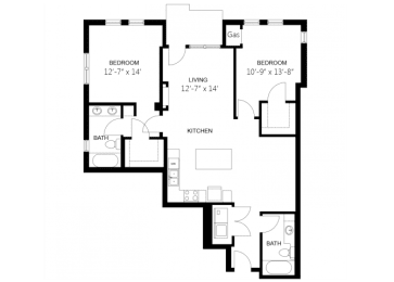 2 beds, 2 baths, 1,190 sqft, $2,270