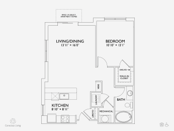 1 bed, 1 bath, 770 sqft, $1,466