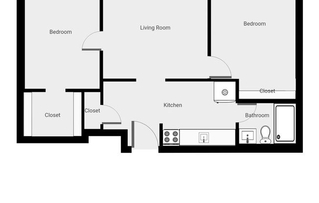 2 beds, 1 bath, 600 sqft, $1,379, Unit 1315-2107