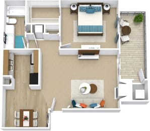 1 bed, 1 bath, 750 sqft, $889