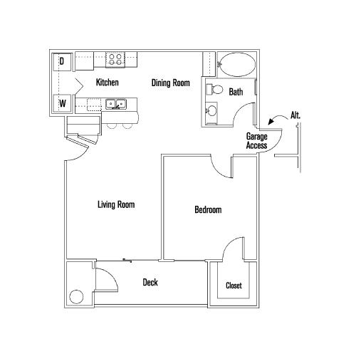 1 bed, 1 bath, 747 sqft, $2,592, Unit 205