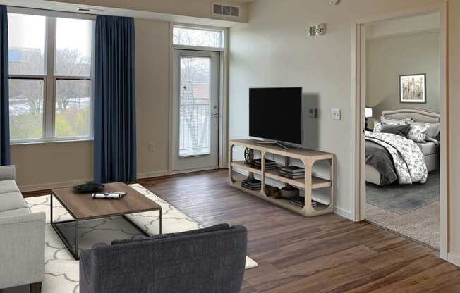 Living room area at Preserve at Shady Oak Apartments, Minnetonka , MN