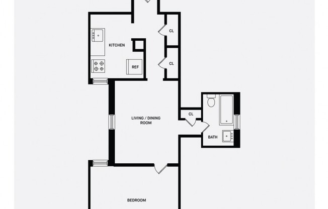 1 bed, 1 bath, $1,950, Unit 2-E