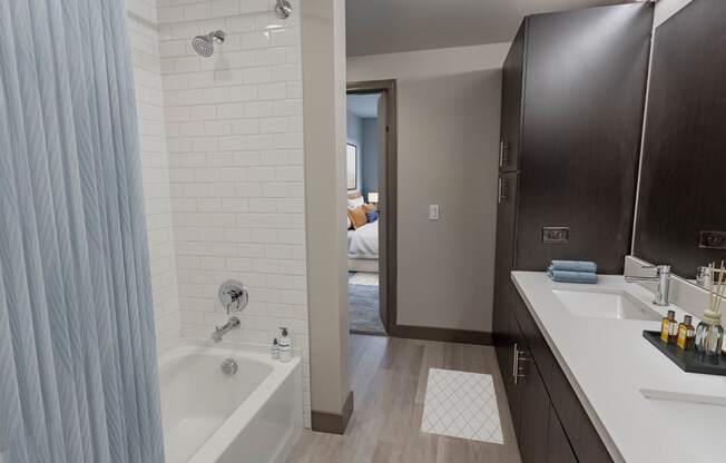 Bathroom with tub at Bayswater Apartments, Burlingame, CA