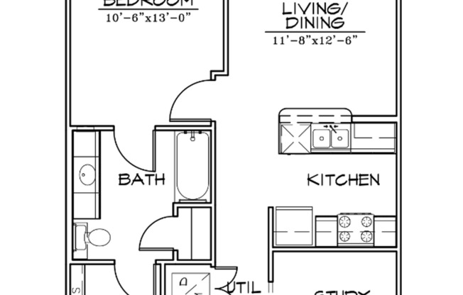 1 bed, 1 bath, 464 sqft, $1,695, Unit 308