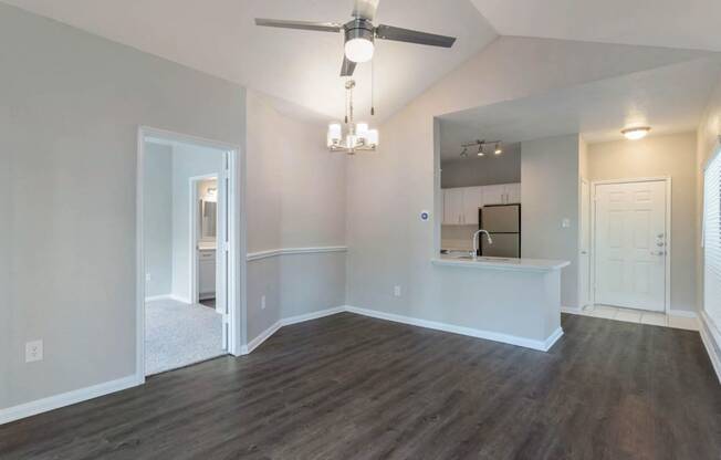 Living Room with Vinyl Hardwood-Style Flooring