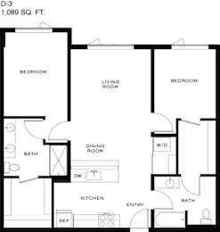 2 beds, 2 baths, 1,083 sqft, $2,321