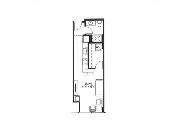 Studio, 1 bath, 447 sqft, $1,386, Unit 215
