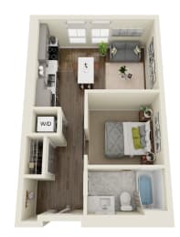 Studio, 1 bath, 511 sqft, $1,135