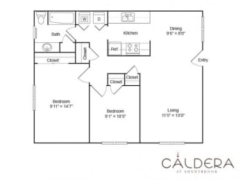 2 beds, 1 bath, 800 sqft, $1,665