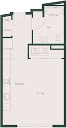 Studio, 1 bath, 529 sqft, $1,799