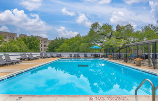 the pool at the enclave at city center apartments