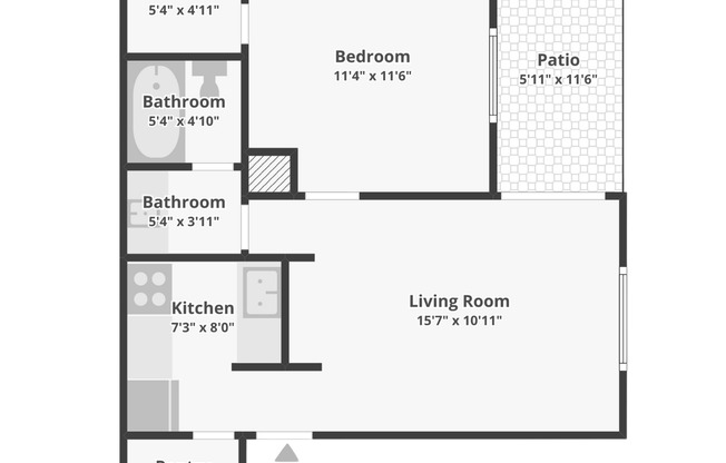 1 bed, 1 bath, 524 sqft, $1,309, Unit 7102