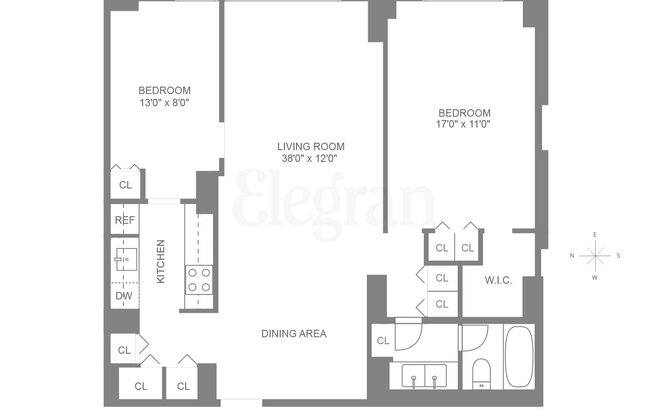 2 beds, 1 bath, 1,000 sqft, $4,995, Unit 10-C