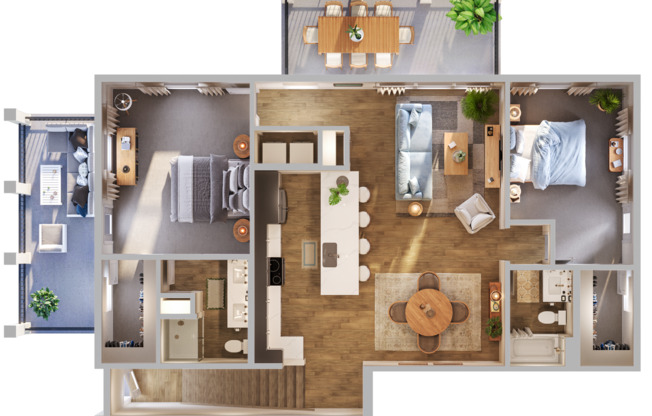 2 beds, 2 baths, 1,340 sqft, $2,175, Unit 1105