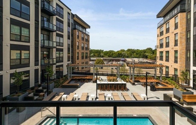 Poolside Outdoor Lounge and Entertainment Area at Residences at 1700, Minnesota, 55305