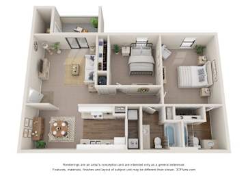 2 beds, 2 baths, 932 sqft, $1,450