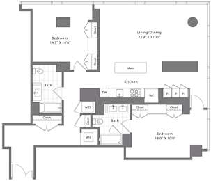 2 beds, 2 baths, 1,410 sqft, $5,119