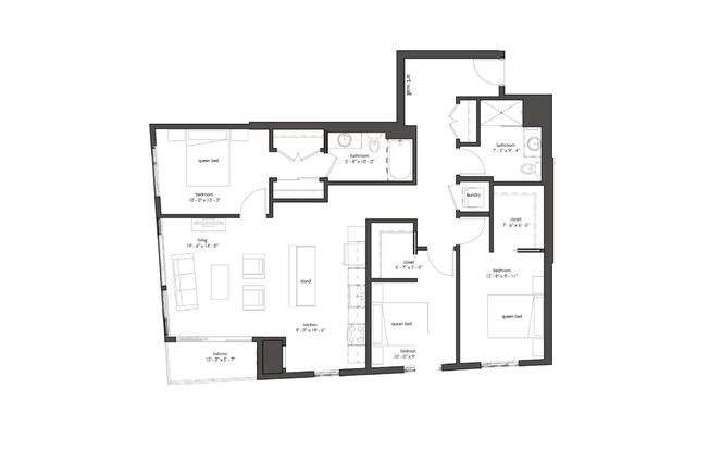 3 beds, 2 baths, 1,381 sqft, $2,779, Unit 503