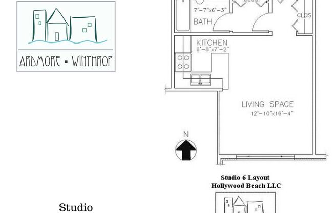 Studio, 1 bath, 334 sqft, $1,195, Unit 506