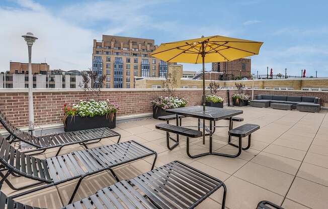 Rooftop deck with grills at Palisades, Washington