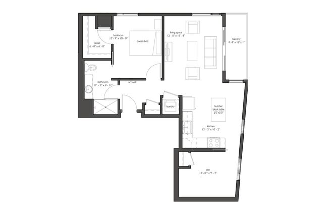 2 beds, 1 bath, 876 sqft, $1,837, Unit 513