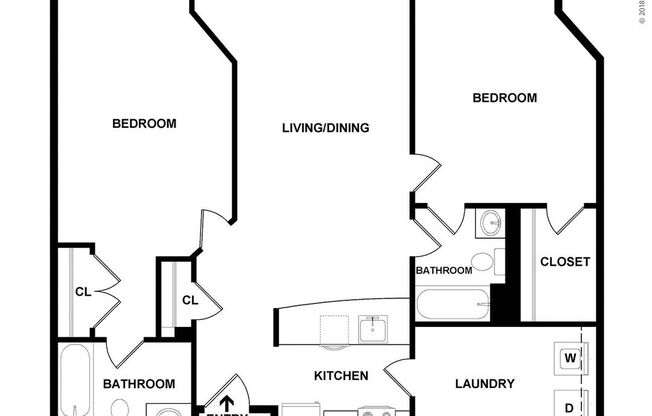 2 beds, 2 baths, 1,421 sqft, $3,095