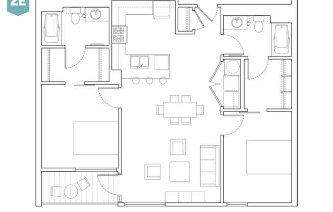 2 beds, 2 baths, 1,051 sqft, $1,775, Unit 129