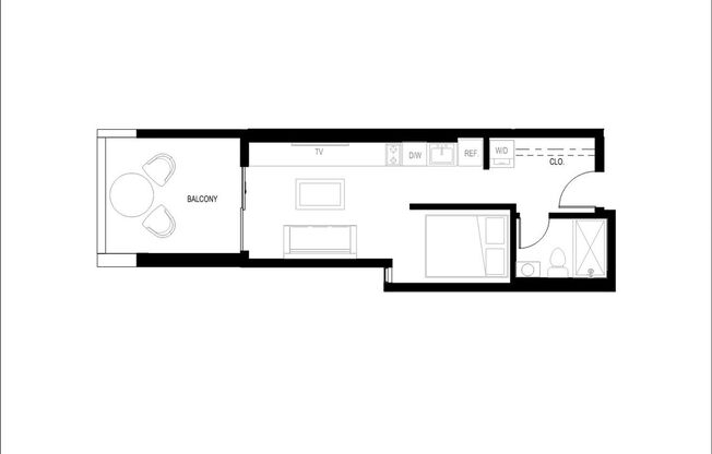 Studio, 1 bath, 353 sqft, $2,250, Unit Unit 22