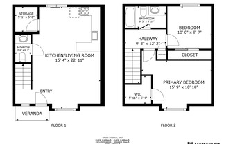 2 beds, 1.5 baths, 814 sqft, $1,695, Unit # A