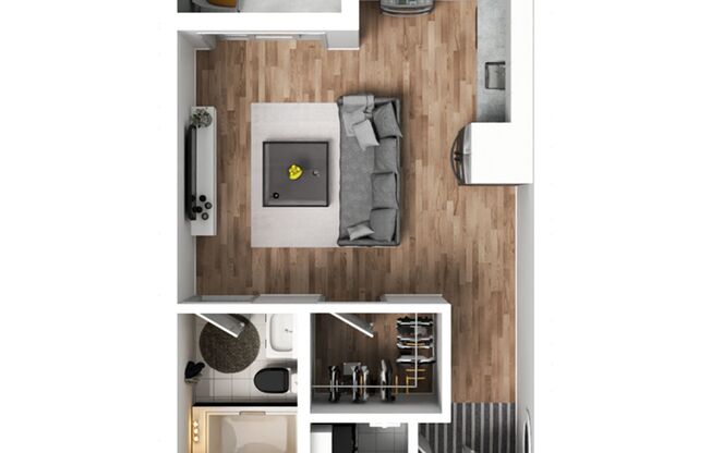 Studio, 1 bath, 344 sqft, $1,282, Unit F104