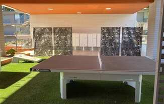 courtyard with ping pong table