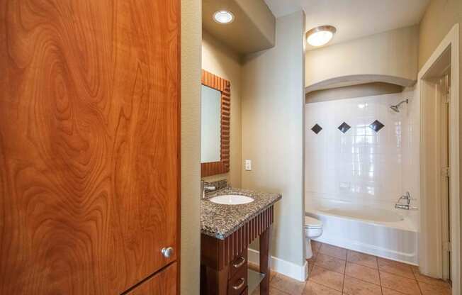 bathrooms in the rental home At Metropolitan Apartments in Little Rock, AR At Metropolitan Apartments in Little Rock, AR