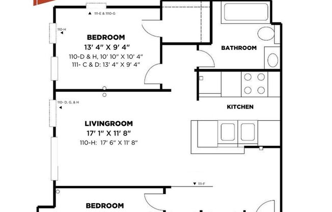 2 beds, 2 baths, $2,590, Unit CV 110-C