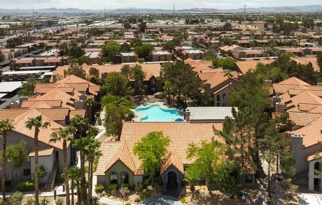 a view of the neighborhood from the roof of a home