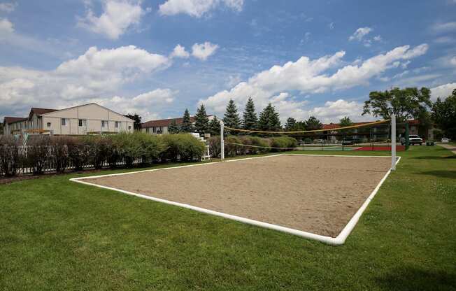 the volleyball court at Village Club of Rochester Hills, Shelby Township, MI 48317