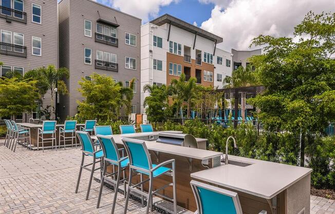 BBQ Grill Area at Lyra Luxury Apartments Near Downtown Sarasota, FL