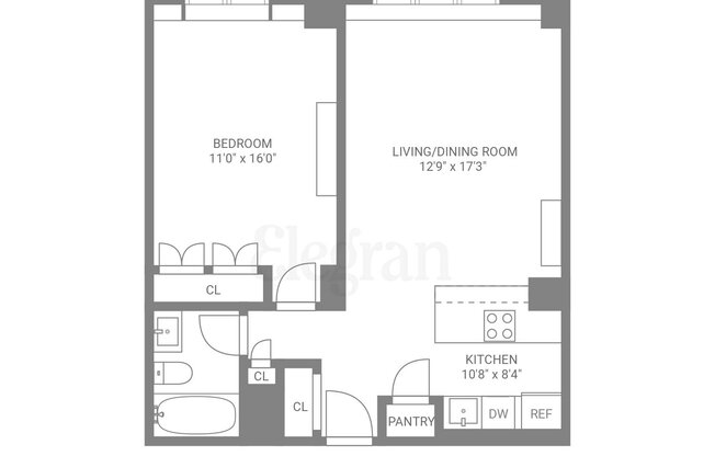 1 bed, 1 bath, 698 sqft, $4,750, Unit 9-R