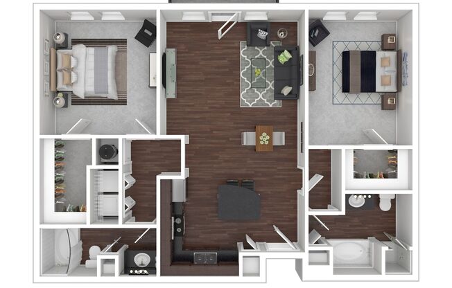 2 beds, 2 baths, 1,095 sqft, $1,845