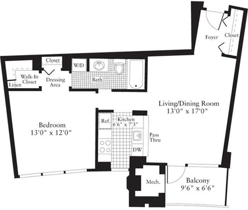 1 bed, 1 bath, 675 sqft, $2,191