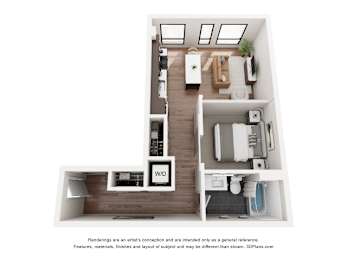 1 bed, 1 bath, 598 sqft, $1,398