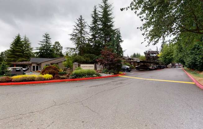 Entrance street view at North Creek Apartments, Everett, Washington