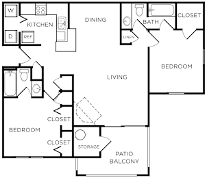 2 beds, 2 baths, 1,007 sqft, $1,347