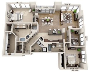 2 beds, 2.5 baths, 2,082 sqft, $4,750