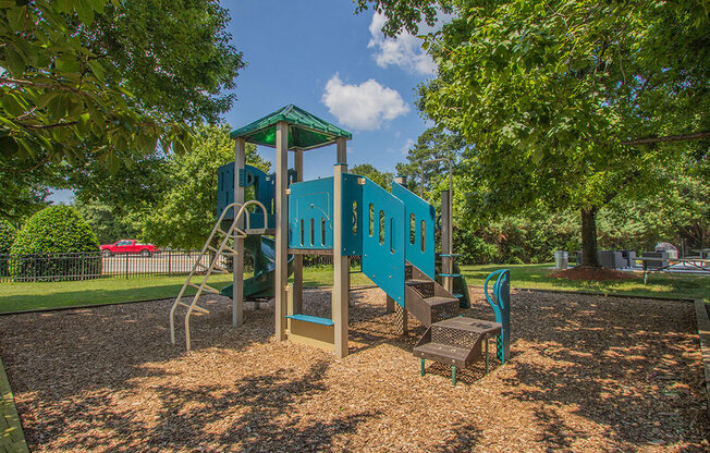 Playground structure with play area at Woodlee Terrace Apartments, Woodbridge