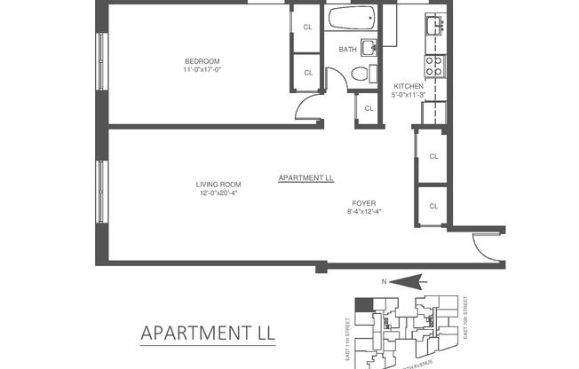 1 bed, 1 bath, $5,150, Unit 2LL